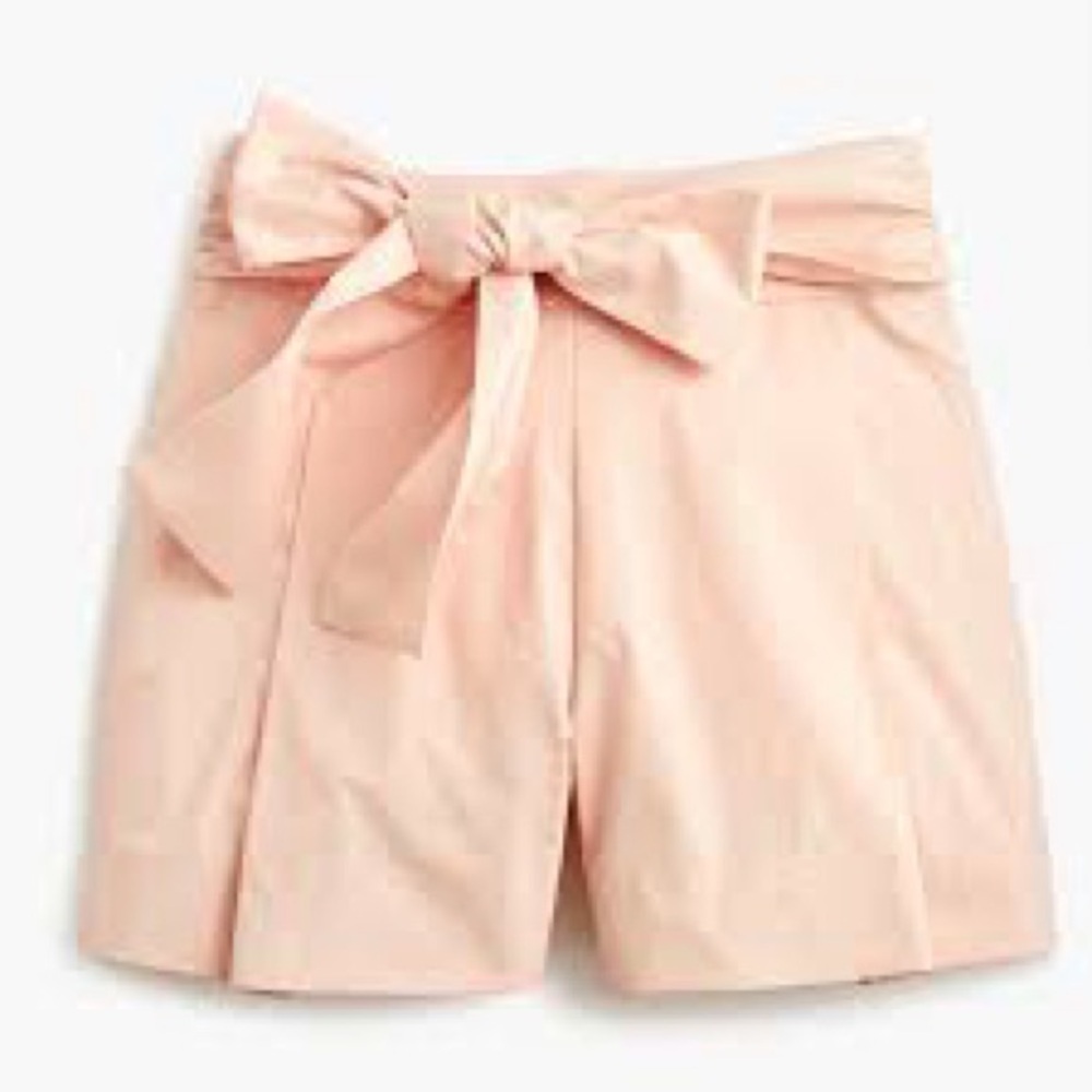 JCREW High Waisted Front Bow Blush Shorts
